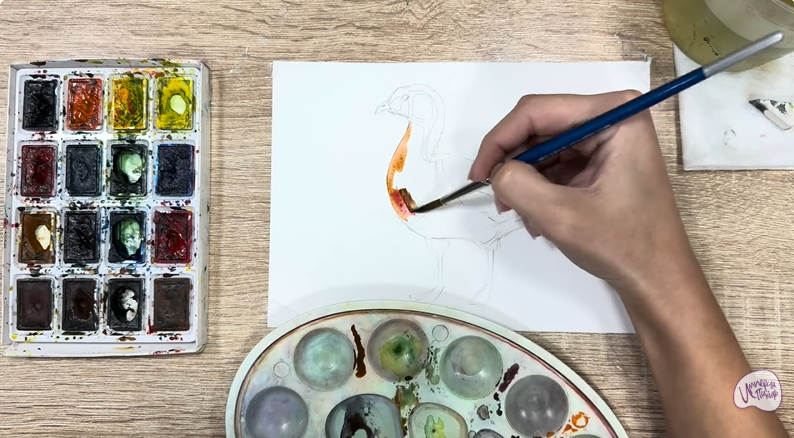 Рисуем Краснозобая казарка