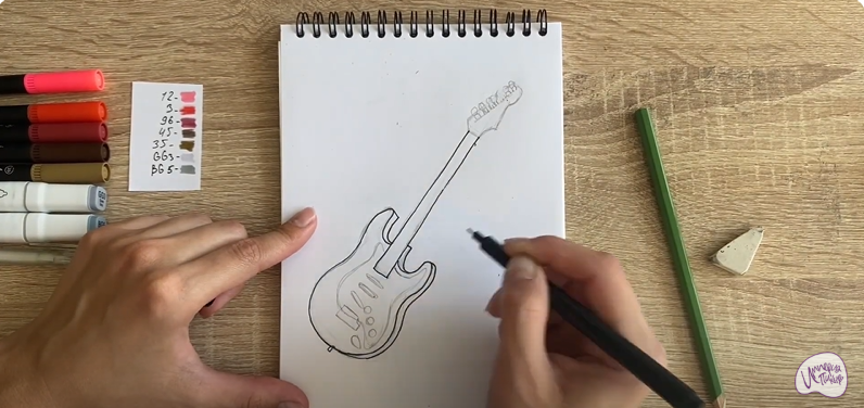 Рисуем Электрогитара