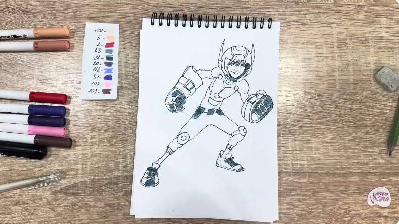 Рисуем Хиро Хамада из "Город Героев"