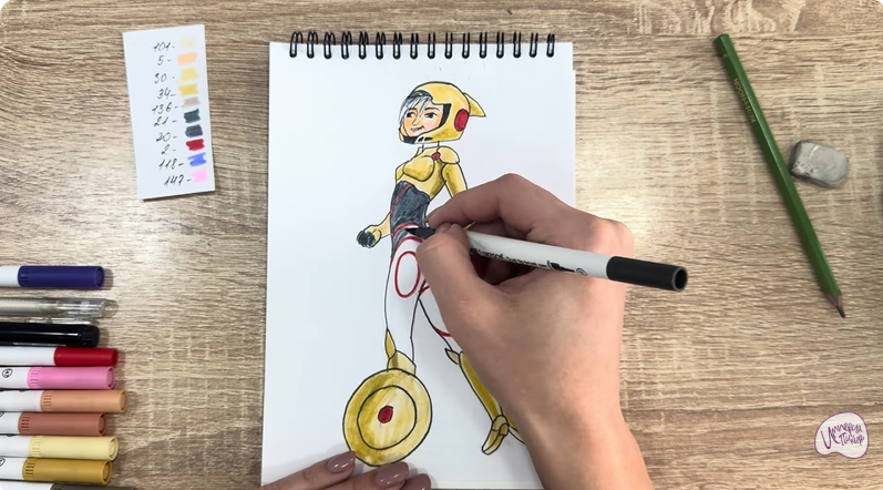 Рисуем ГоГо Томаго из "Город героев"