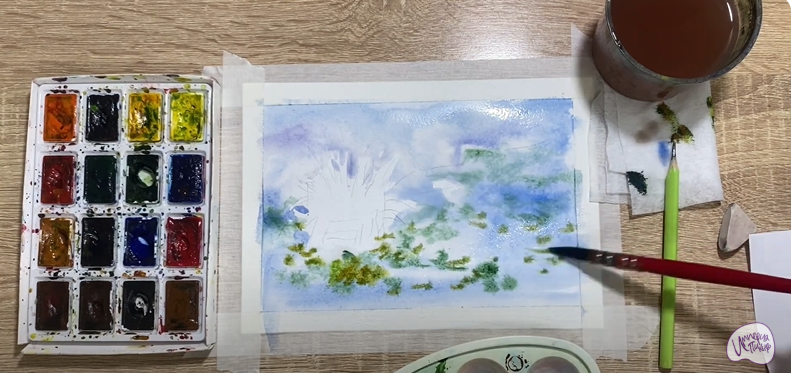 Рисуем Кочка на болоте