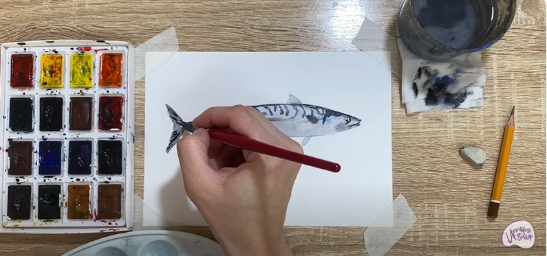 Рисуем Скумбрия