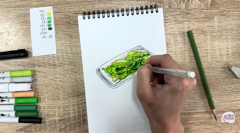 Рисуем Салат "чука"