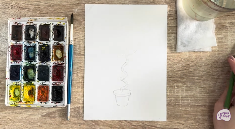 Рисуем Мирт обыкновенный