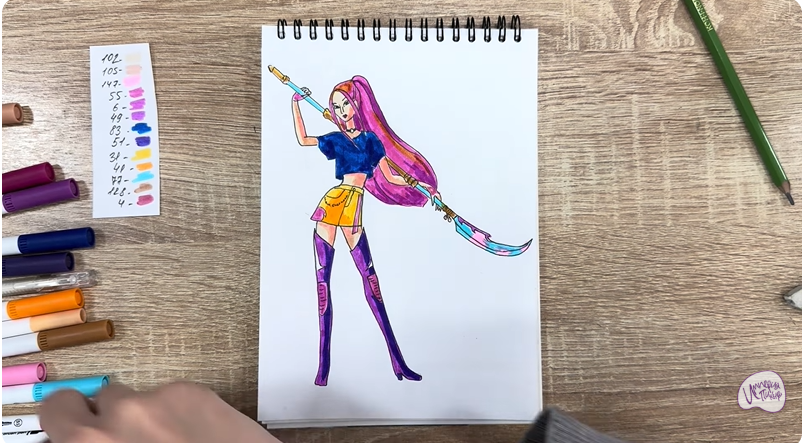 Рисуем Мира из "Кейпоп-охотницы на демонов"