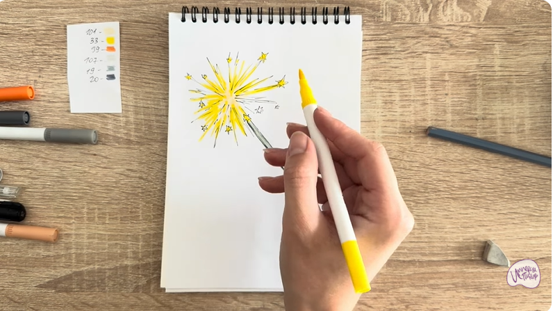 Рисуем Бенгальский огонь