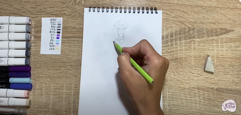Рисуем Кощей Кощеевич из "Царевны"