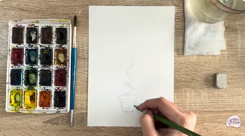 Рисуем Мирт обыкновенный