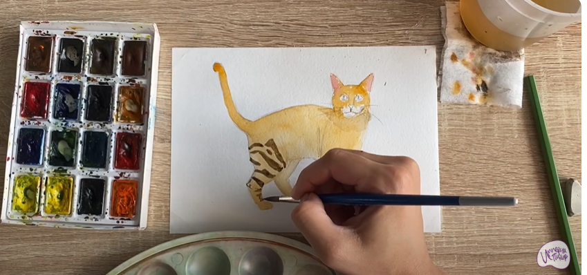 Рисуем Бенгальская кошка