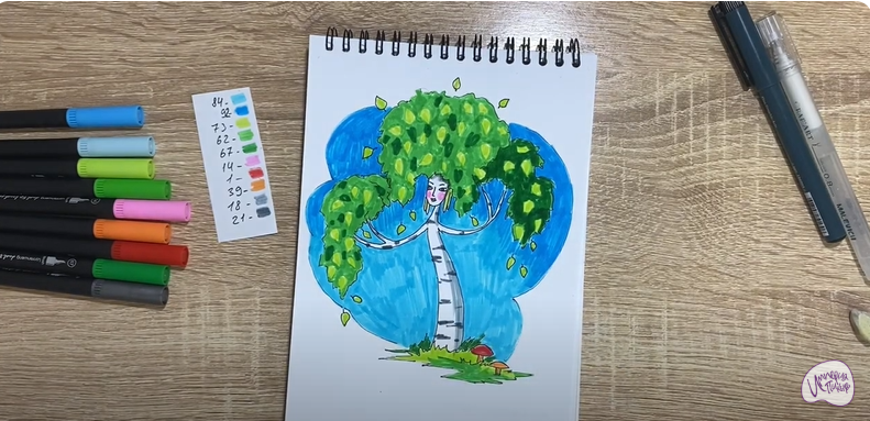 Рисуем Берёза из сказки