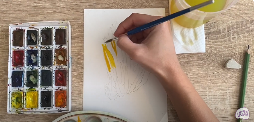 Рисуем Рогатик жёлтый