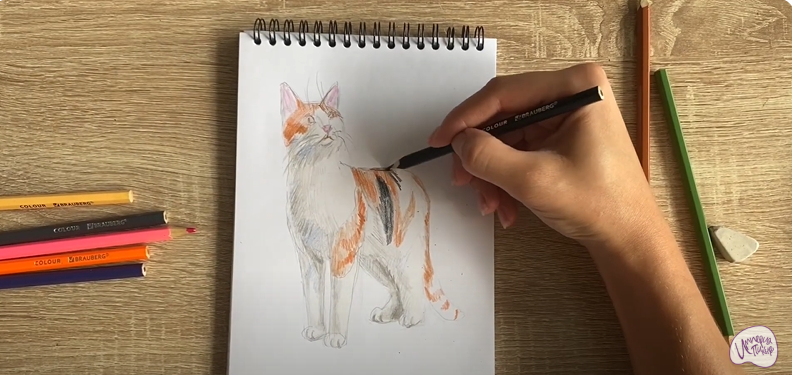 Рисуем Кот породы "японский бобтейл"