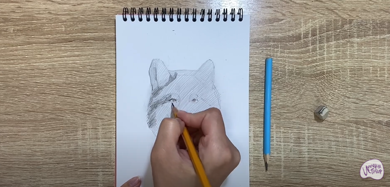 Рисуем Голова волка