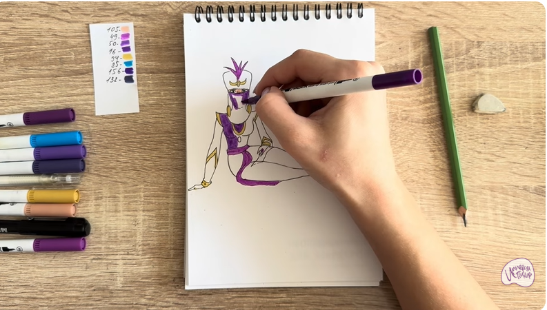 Рисуем Шамаханская Царица из "Три богатыря"