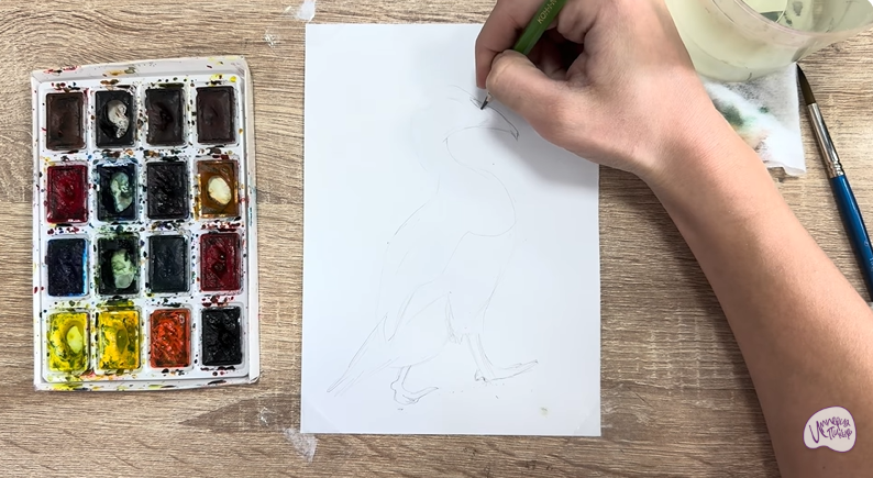 Рисуем Обыкновенная гага