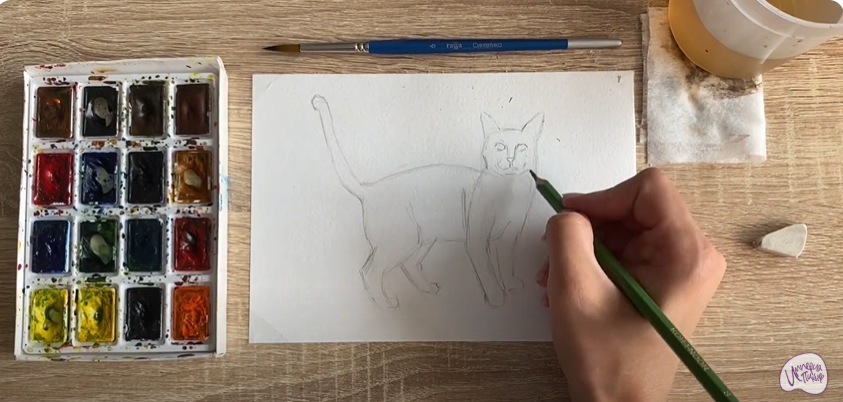 Рисуем Бенгальская кошка