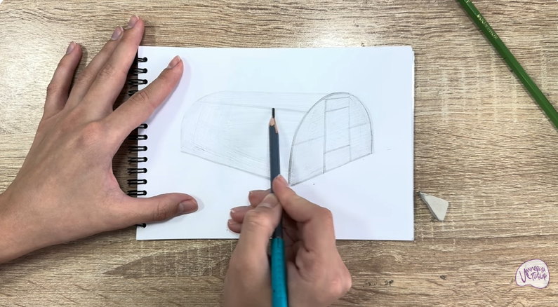 Рисуем Теплица из поликарбоната