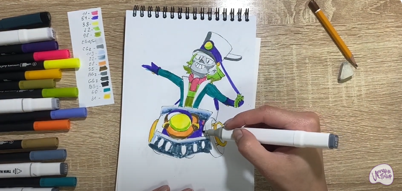 Рисуем Чак из Brawl Stars