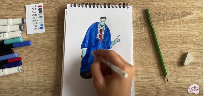Рисуем Франкенштейн из "Монстры на каникулах"