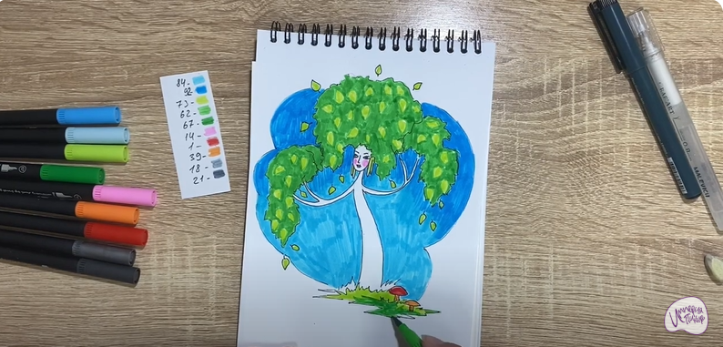 Рисуем Берёза из сказки