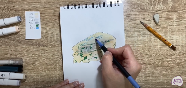 Рисуем Сыр с плесенью