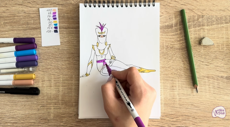 Рисуем Шамаханская Царица из "Три богатыря"