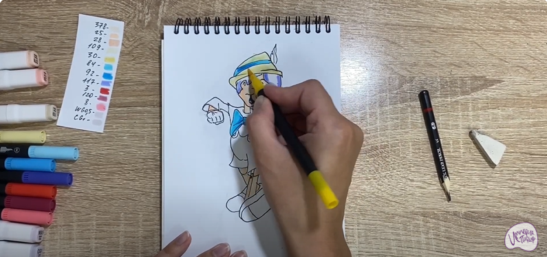 Рисуем Пиноккио