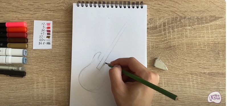 Рисуем Электрогитара