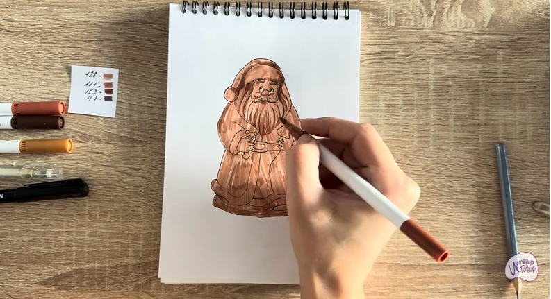 Рисуем Шоколадный Дед Мороз