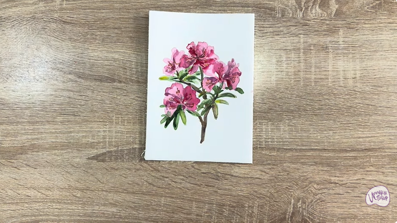 Рисуем Ветка рододендрона