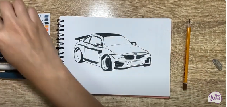 Рисуем Машина марки "БМВ"