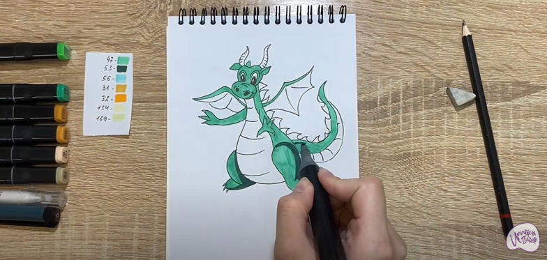 Рисуем Зелёный дракон