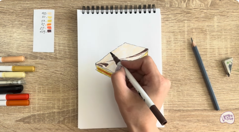 Рисуем Пирожное "Александровская полоска"