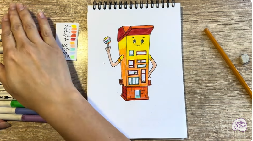 Рисуем Петя из мультфильма  "Домики"