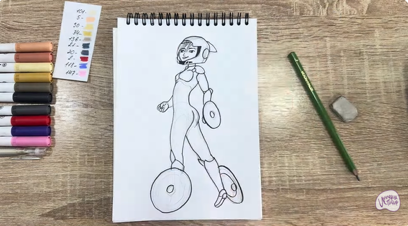 Рисуем ГоГо Томаго из "Город героев"