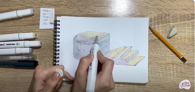 Рисуем Сыр "Фета"