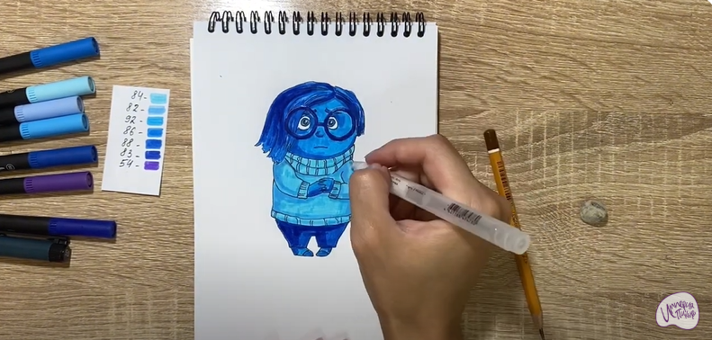 Рисуем Печаль из "Головоломки 2"