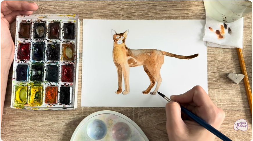 Рисуем Кошка "Чаузи"