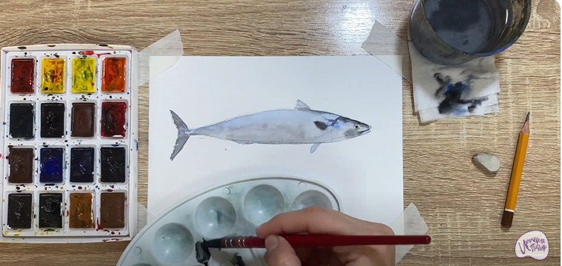 Рисуем Скумбрия
