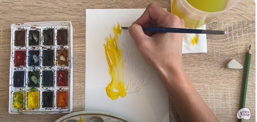 Рисуем Рогатик жёлтый