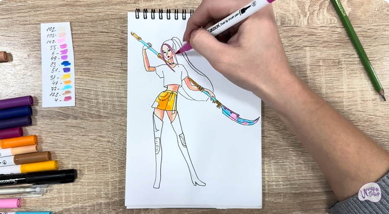 Рисуем Мира из "Кейпоп-охотницы на демонов"