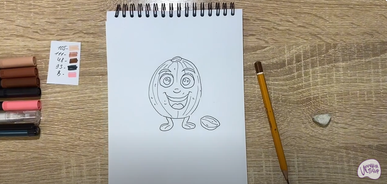 Рисуем Кавайный орех