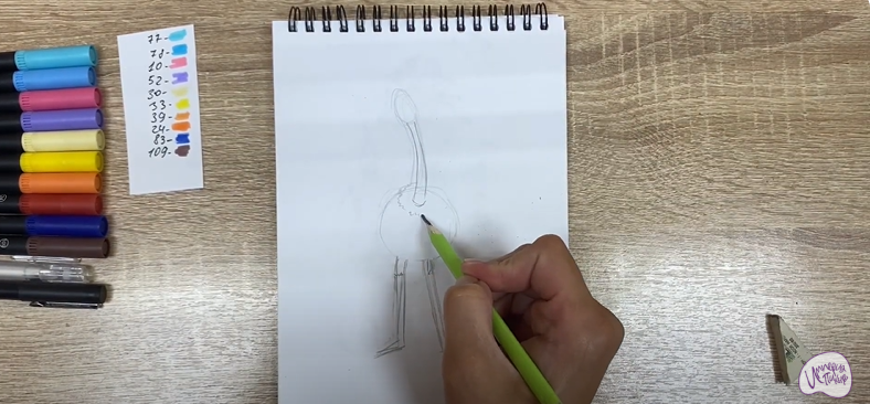Рисуем Птица Тинк из мультфильма "Маракуда"