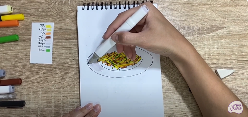 Рисуем Жаренная картошка