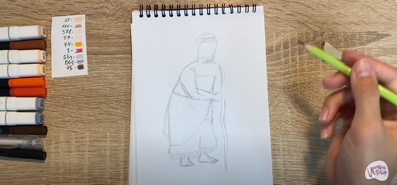 Рисуем Тала из "Моана"