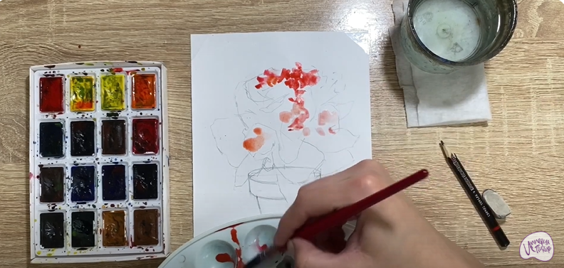 Рисуем Каланхоэ