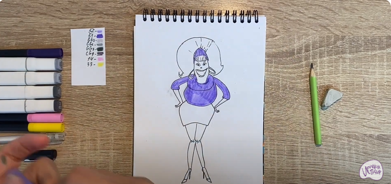 Рисуем Юнис из "Монстры на каникулах"