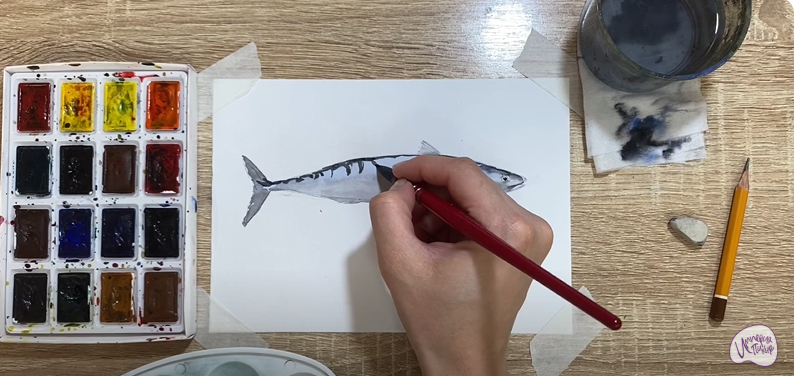 Рисуем Скумбрия