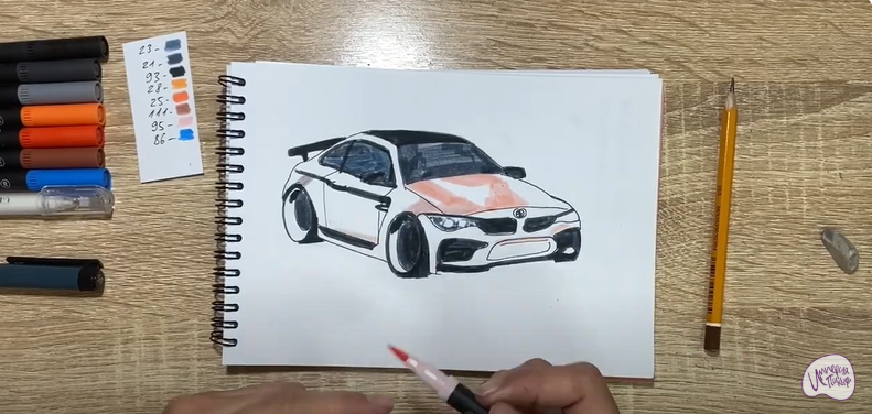 Рисуем Машина марки "БМВ"