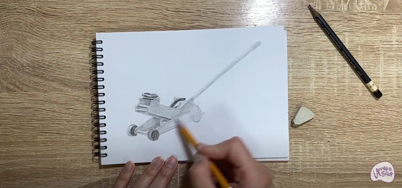 Рисуем Подкатной домкрат